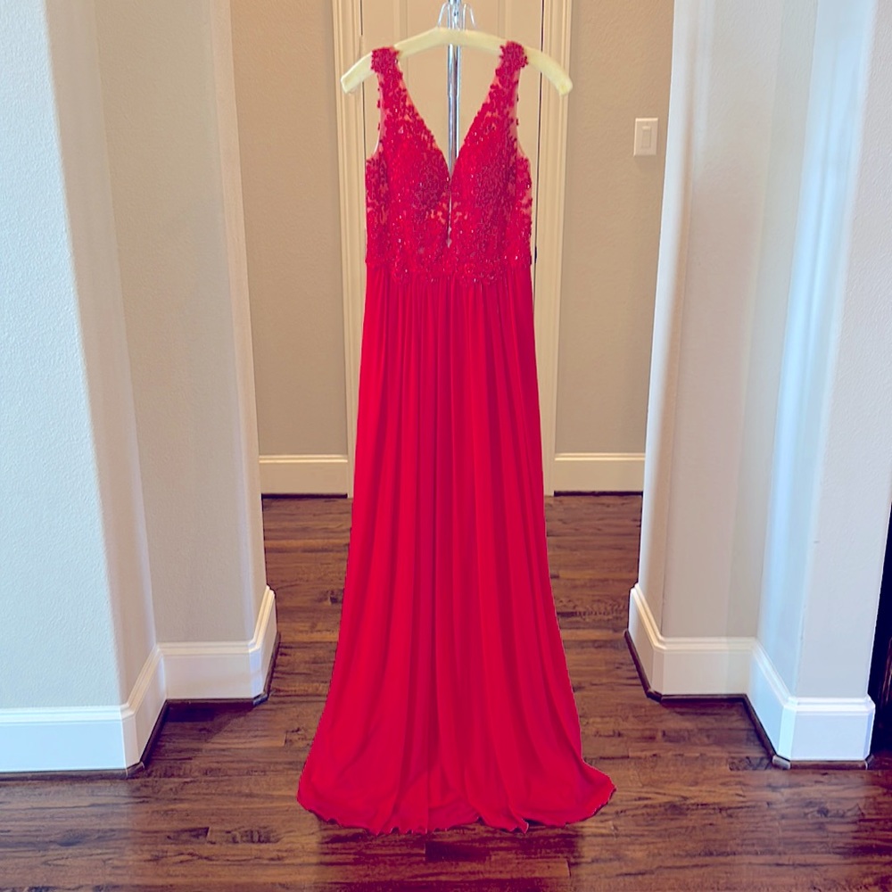 Red formal gown